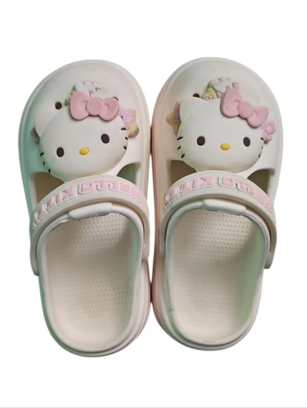 Hello Kitty Platform Clogs Kids Size 11 Pink White Kawaii Sandals Sanrio